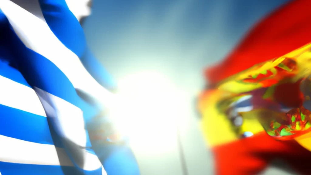 banderas española y grecia